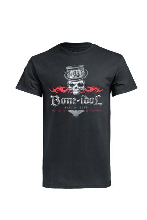 Black Bone Idol t-shirt by Haus of Goth with skull and crown graphic print