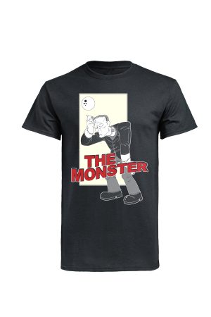 Black t-shirt with Fifi Lloyd Monster character cartoon illustration