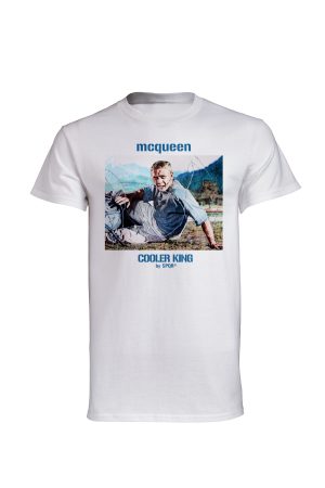 White t-shirt with Steve McQueen Cooler King portrait from The Great Escape