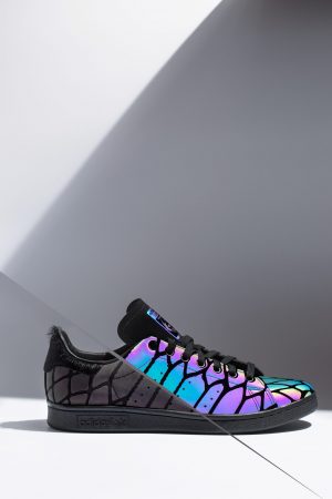 Adidas Stan Smith Xeno black trainers with colour changing iridescent effect