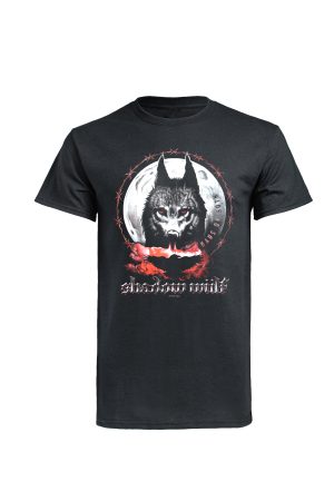 Black Shadow Wulf t-shirt by Haus of Goth with wolf and moon graphic print