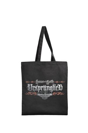 Black Shadow Wulf tote bag by Haus of Goth back view with logo print