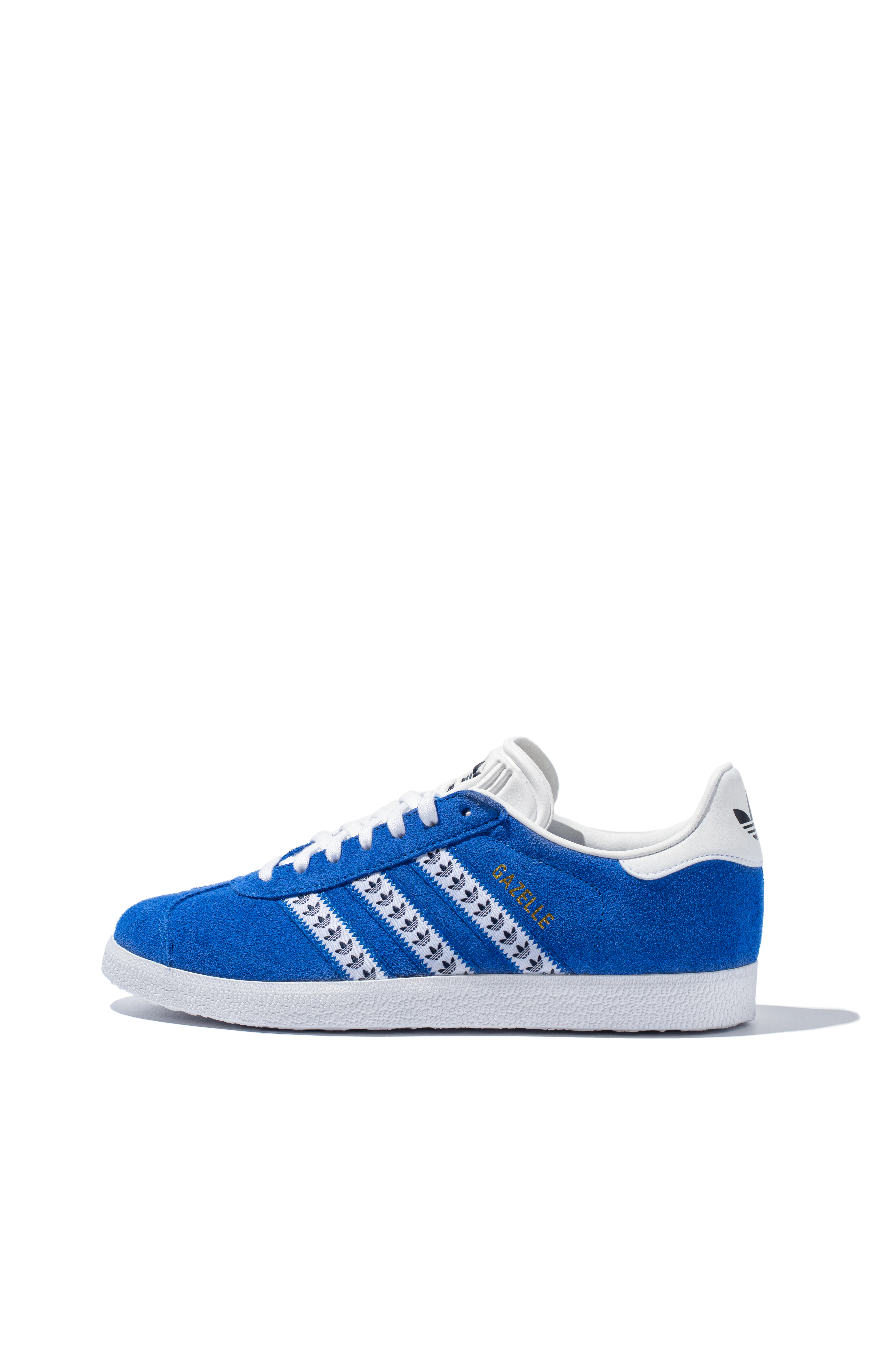 Adidas Gazelle trainers in blue suede with white three-stripe detail
