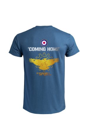 Blue Coming Home t-shirt by SPQR back view with eagle and logo print